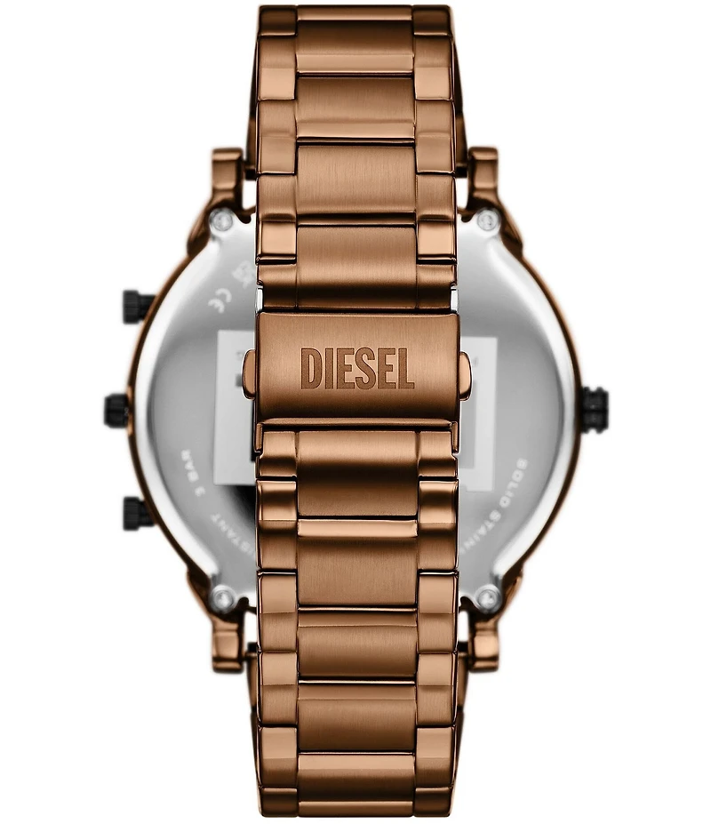 Diesel Men's Mr. Daddy Slim Three-Hand Date Brown Tone Stainless Steel Bracelet Watch