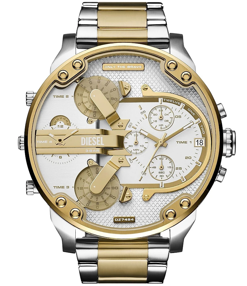 Diesel Men's Mr. Daddy Slim Three-Hand Date Two Tone Stainless Steel Bracelet Watch