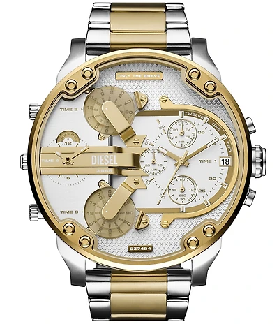 Diesel Men's Mr. Daddy Slim Three-Hand Date Two Tone Stainless Steel Bracelet Watch