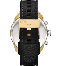 Diesel Men's Spiked Chronograph Black Leather Strap Watch