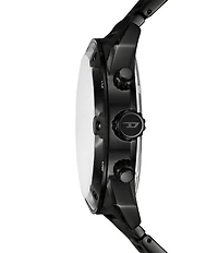 Diesel Men's Spiked Chronograph Black Tone Stainless Steel Bracelet Watch
