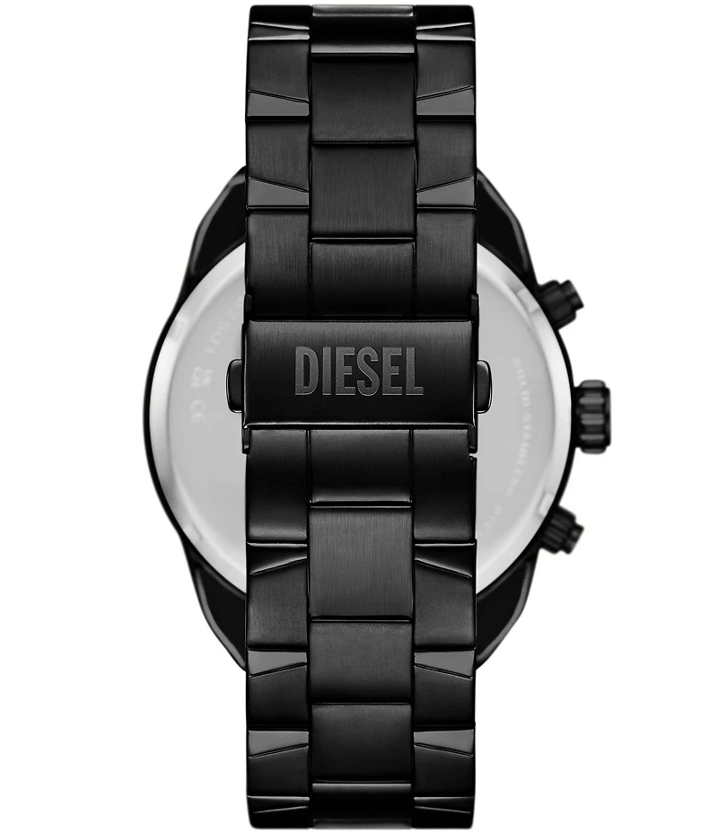 Diesel Men's Spiked Chronograph Black Tone Stainless Steel Bracelet Watch