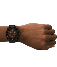 Diesel Men's Spiked Chronograph Black Tone Stainless Steel Bracelet Watch