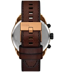 Diesel Men's Spiked Chronograph Brown Leather Strap Watch