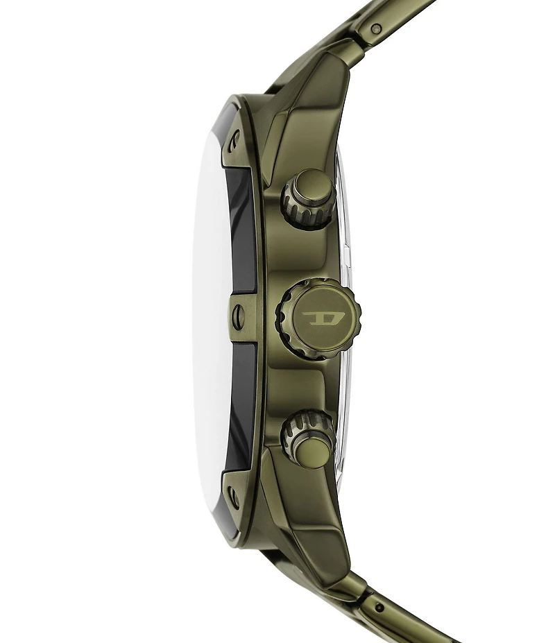 Diesel Men's Spiked Chronograph Green Tone Stainless Steel Bracelet Watch