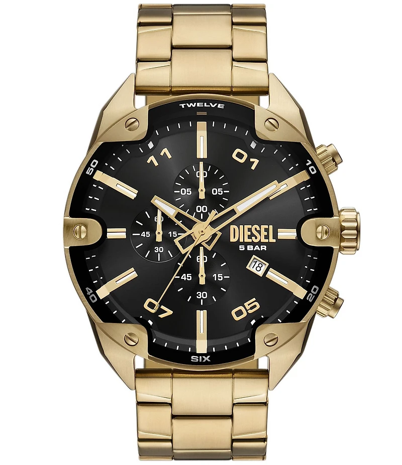 Diesel Men's Spiked Quartz Chronograph Stainless Steel Bracelet Watch