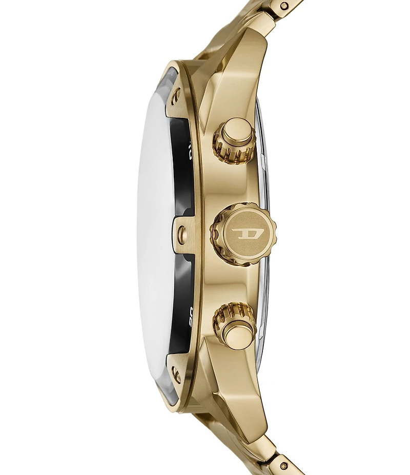 Diesel Men's Spiked Quartz Chronograph Gold-Tone Stainless Steel Bracelet Watch