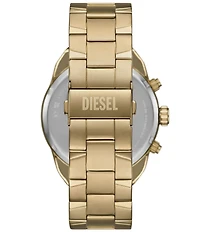 Diesel Men's Spiked Quartz Chronograph Gold-Tone Stainless Steel Bracelet Watch