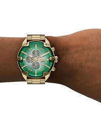 Diesel Men's Spiked Quartz Chronograph Gold-Tone Stainless Steel Bracelet Watch