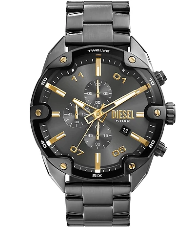 Diesel Men's Spiked Quartz Chronograph Stainless Steel Bracelet Watch