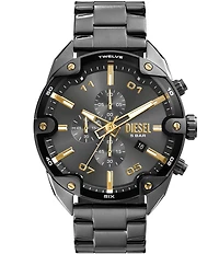 Diesel Men's Spiked Quartz Chronograph Stainless Steel Bracelet Watch