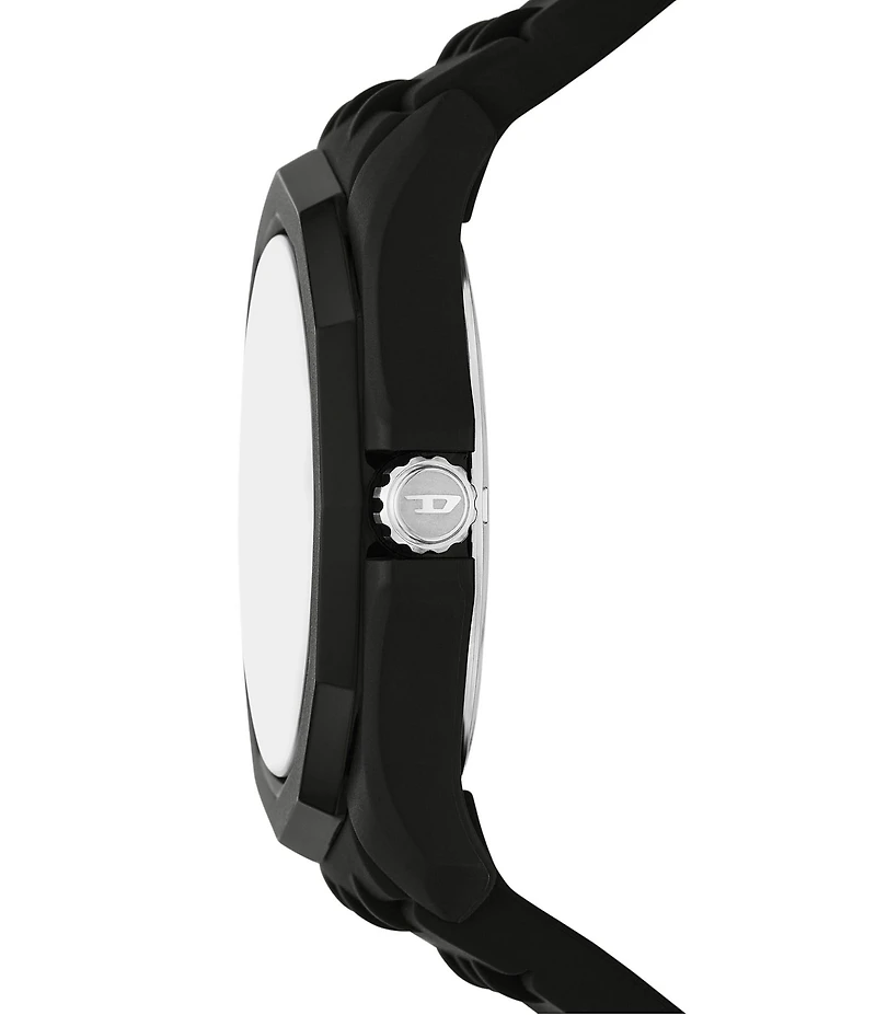 Diesel Men's Stinger Three-Hand Black Silicone Strap Watch