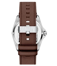 Diesel Men's Stinger Three-Hand Brown Leather Strap Watch