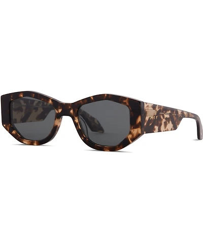 DIFF Eyewear Zoe 52mm Angled Polarized Lens Tortoise Sunglasses