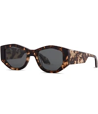 DIFF Eyewear Zoe 52mm Angled Polarized Lens Tortoise Sunglasses
