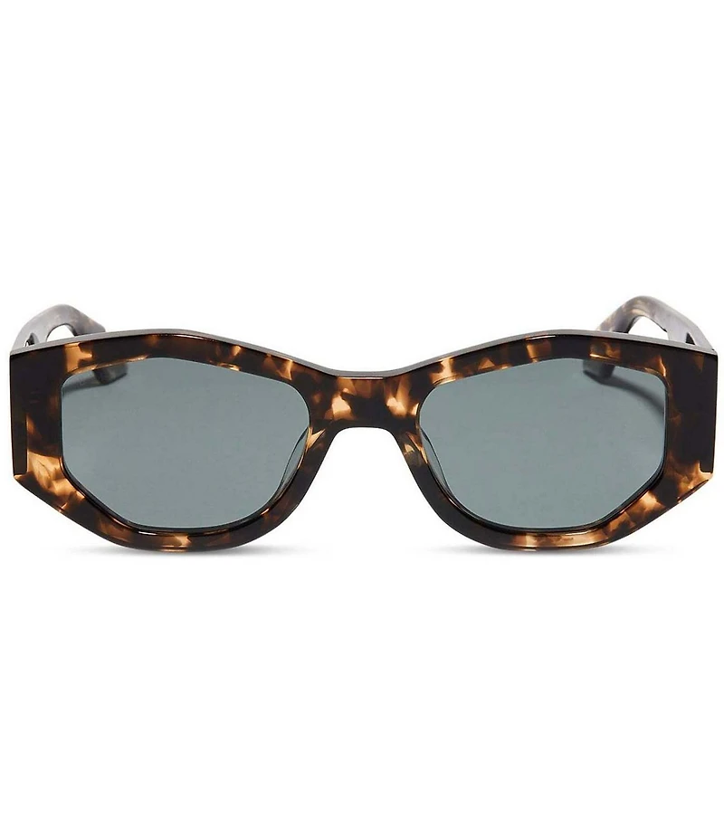 DIFF Eyewear Zoe 52mm Angled Polarized Lens Tortoise Sunglasses
