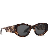 DIFF Eyewear Zoe 52mm Angled Polarized Lens Tortoise Sunglasses