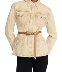 Dillard's 0.78#double; Textured Flop Tip Belt