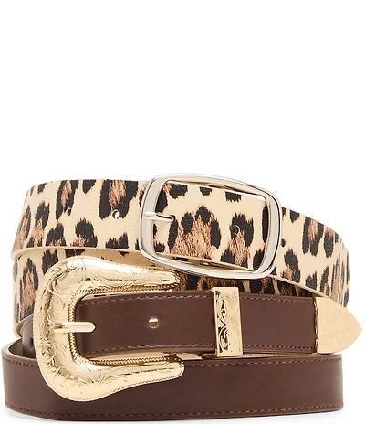 Dillard's 0.98#double; Western 3 Set Buckle & 1.18#double; Center Bar Buckle 2 For 1 Belt Set