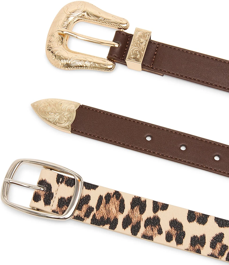Dillard's 0.98#double; Western 3 Set Buckle & 1.18#double; Center Bar Buckle 2 For 1 Belt Set