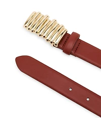 Dillard's 1#double; Ridged Plaque Buckle Belt