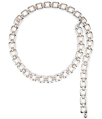 Dillard's 1#double; Square Ring Two Tone Metal Chain Belt