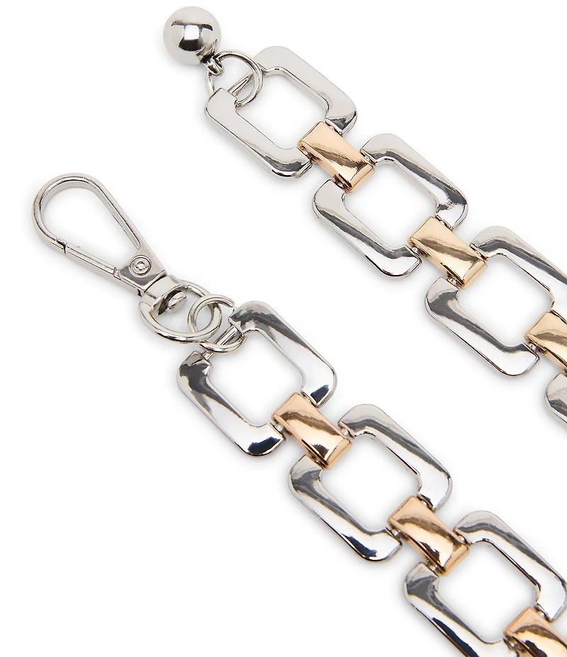Dillard's 1#double; Square Ring Two Tone Metal Chain Belt