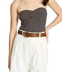 Dillard's 1.10#double; Double Multi Keeper Saffiano Belt