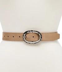 Dillard's 1.14#double; Hammered Oval Buckle And Harness Buckle 2 For 1 Belt Set