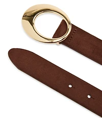 Dillard's 1.18#double; Organic Oval Buckle Faux Suede Belt