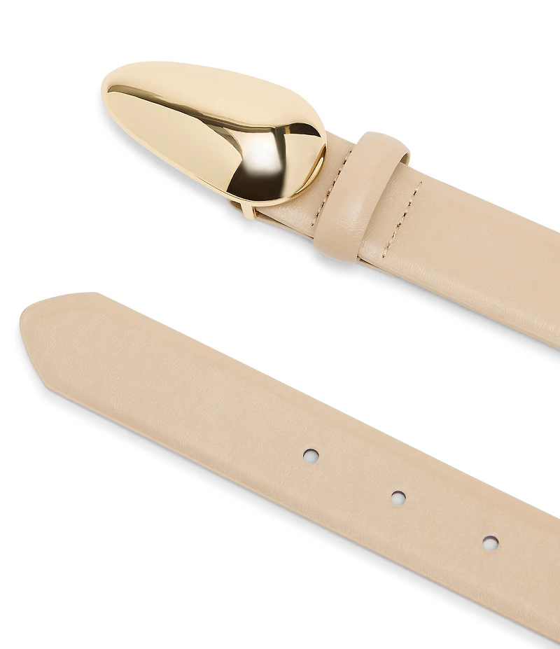 Dillard's 1.18#double; Organic Plaque Buckle Glossy Belt