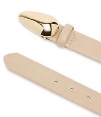 Dillard's 1.18#double; Organic Plaque Buckle Glossy Belt