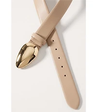 Dillard's 1.18#double; Organic Plaque Buckle Glossy Belt