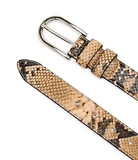 Dillard's 1.18#double; Snake Print Elongated Buckle Belt