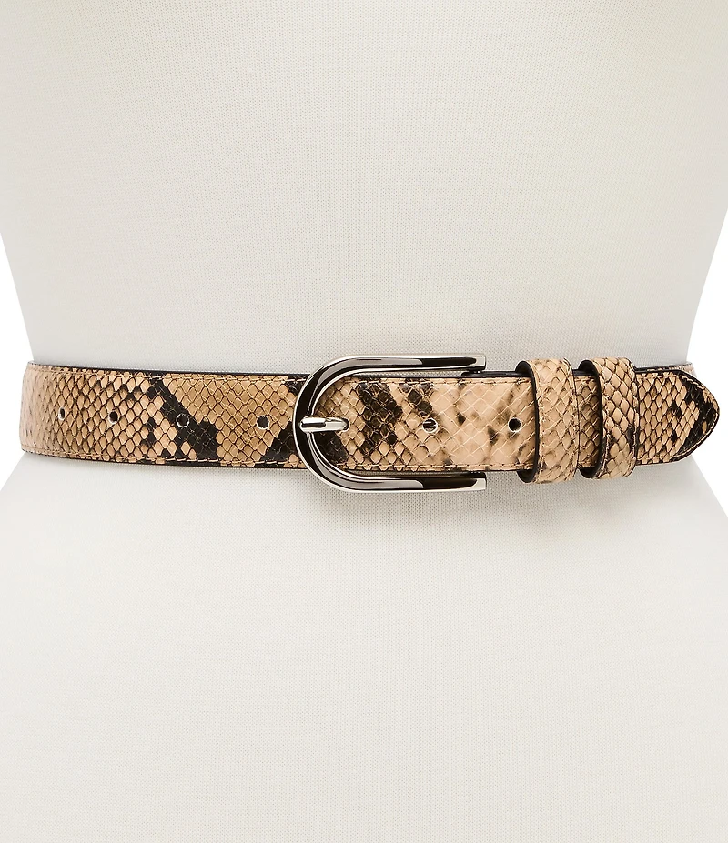 Dillard's 1.18#double; Snake Print Elongated Buckle Belt
