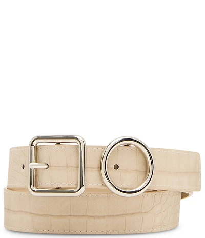 Dillard's 1.18#double; Topstitched Matte Croco Belt