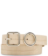 Dillard's 1.18#double; Topstitched Matte Croco Belt