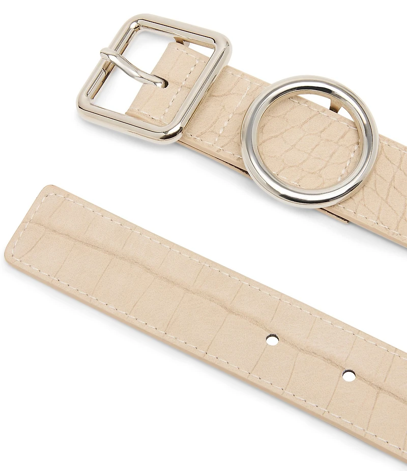 Dillard's 1.18#double; Topstitched Matte Croco Belt