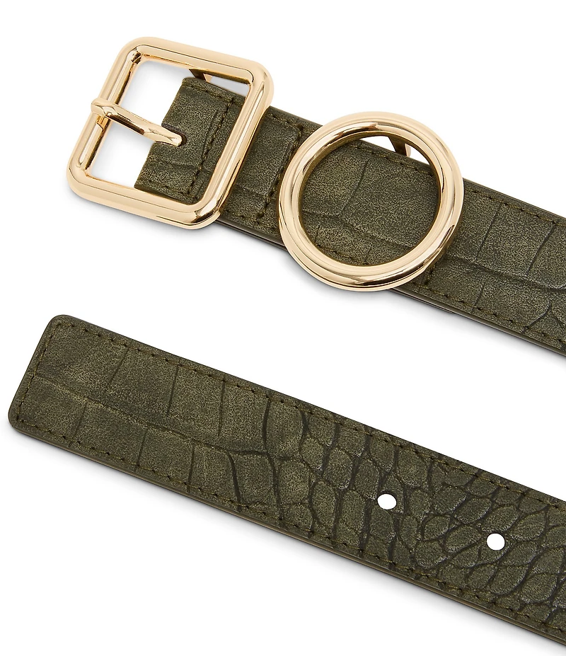 Dillard's 1.18#double; Topstitched Matte Croco Belt
