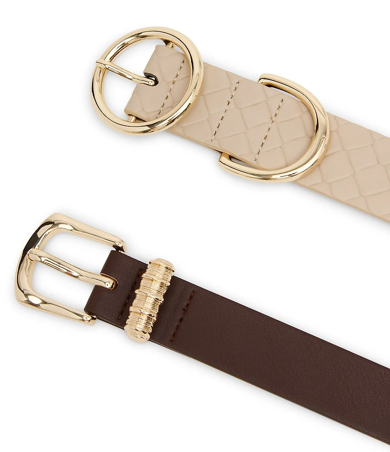 Dillard's 1.18#double; Woven & 0.98#double; Textured Keeper 2 For 1 Belt