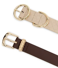 Dillard's 1.18#double; Woven & 0.98#double; Textured Keeper 2 For 1 Belt