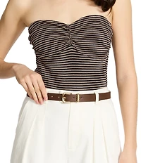 Dillard's 1.18#double; Woven & 0.98#double; Textured Keeper 2 For 1 Belt