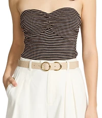 Dillard's 1.18#double; Woven & 0.98#double; Textured Keeper 2 For 1 Belt