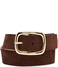 Dillard's 1.25#double; Rectangular Buckle Embossed Faux Suede Belt