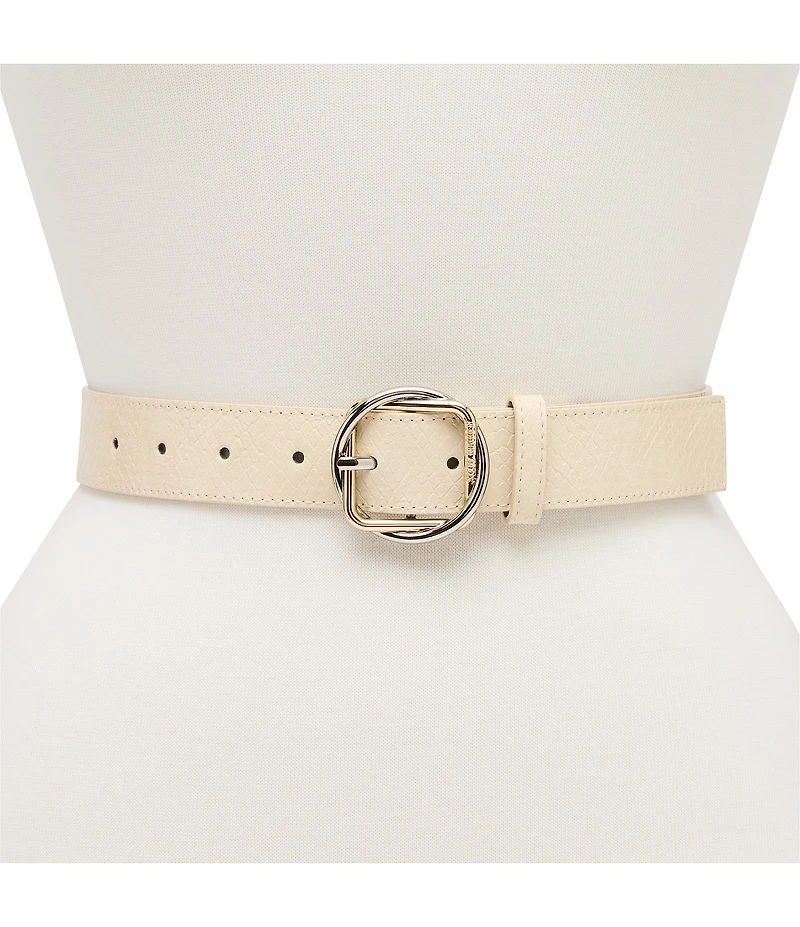 Dillard's 1.3#double; Layered Geo Buckle Belt