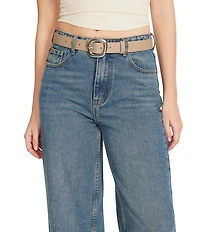 Dillard's 1.3#double; Organic Buckle Glazed Belt
