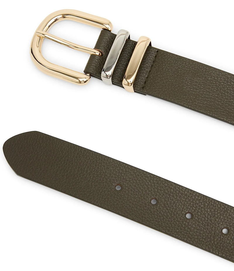 Dillard's 1.37#double; Chunky Two-Tone Metal Keeper Belt