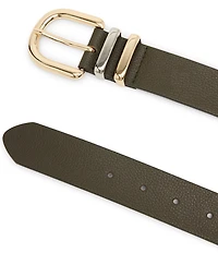Dillard's 1.37#double; Chunky Two-Tone Metal Keeper Belt