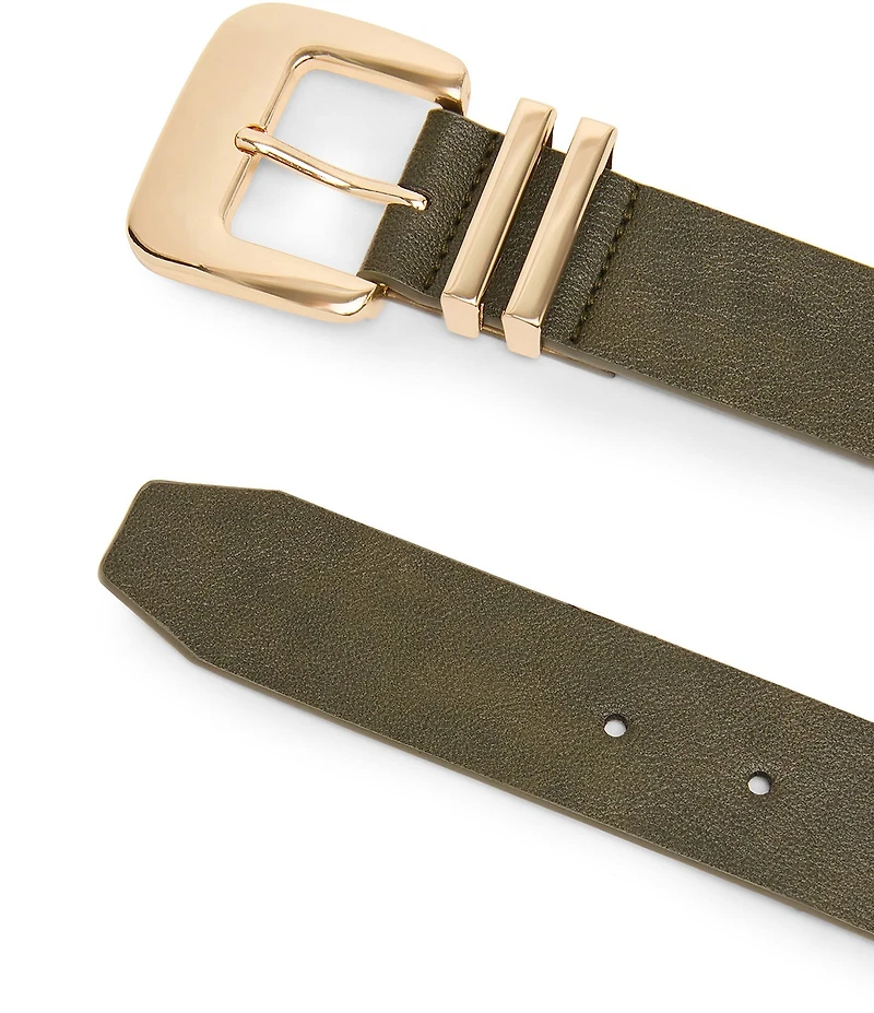 Dillard's 1.41#double; Wide Rim Buckle Textured Belt