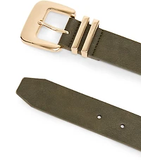 Dillard's 1.41#double; Wide Rim Buckle Textured Belt